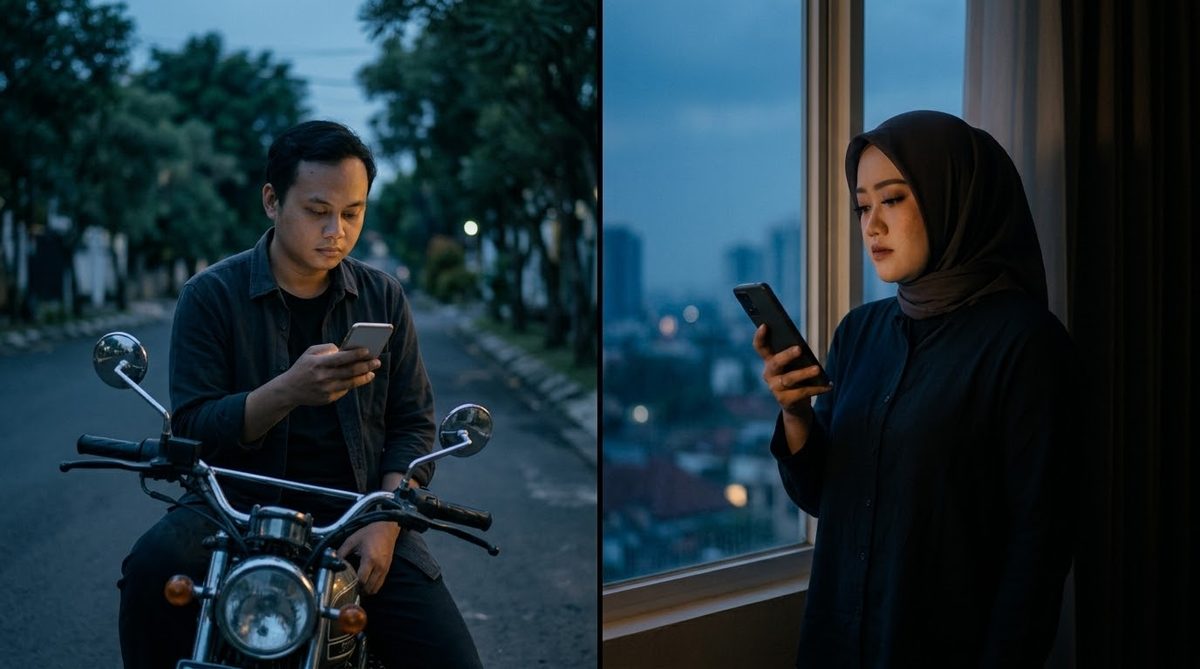 Bayu dan Lilik menempuh perjalanan masing-masing