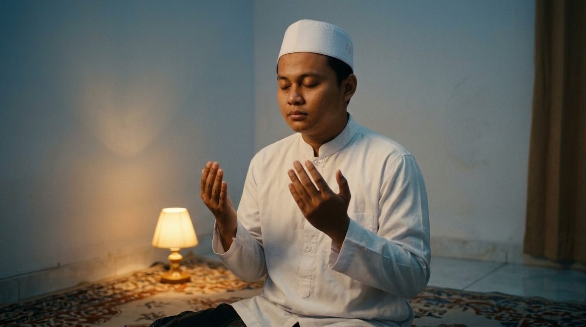 Bayu berdoa dengan khusyuk